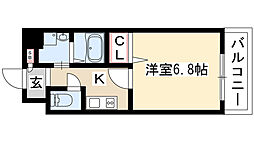 meLiV桜山 1Kの間取図画像