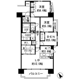 レジディア徳川 3LDKの間取図画像