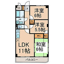 ファミール・寿 3LDKの間取図画像
