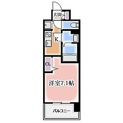 プレサンス大須観音 1Kの間取図画像