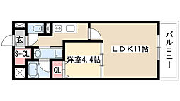 RESIDIA白壁 1LDKの間取図画像