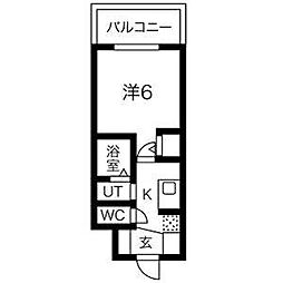 エステムコート名古屋ステーションクロス 1Kの間取図画像