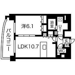 プレサンス桜通グレイス 1LDKの間取図画像