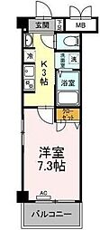 グランドパレス 1Kの間取図画像