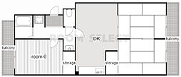岡嶋グリーンハイツ 3LDKの間取図画像