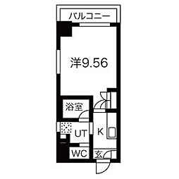アールズタワー瑞穂運動場西駅前 1Kの間取図画像