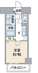 コートバスク 1Kの間取図画像