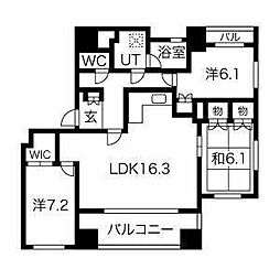 パシフィックコンフィート丸の内 3LDKの間取図画像