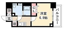 プレサンスSAKAE白川公園2 1Kの間取図画像