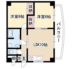 ルミエール塩釜 2LDKの間取図画像