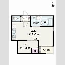 Jack sambanIV 1LDKの間取図画像