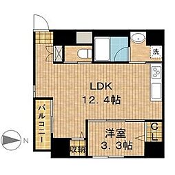ホンマチBOX24 1LDKの間取図画像