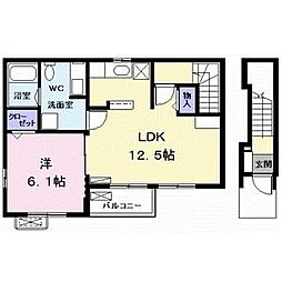 プリムローズやなせ 1LDKの間取図画像