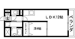 サンマール牛巻 1LDKの間取図画像