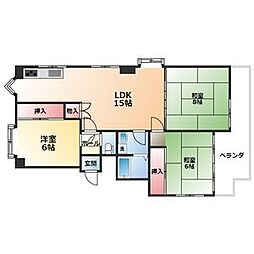 シーズンコート杁ヶ池B棟 3LDKの間取図画像