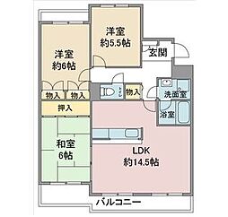 ラ・ファミーユ2号館 3LDKの間取図画像