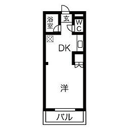 藤ヶ丘レジデンス 1DKの間取図画像