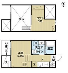 Jeunesse石場 ワンルームの間取図画像