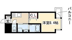 プリオール椿part2 1Kの間取図画像