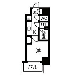 エステート金山 1Kの間取図画像