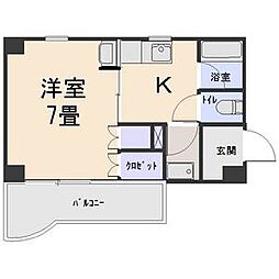ユングハイム小幡 1Kの間取図画像