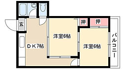 フローラル名東 1LDKの間取図画像