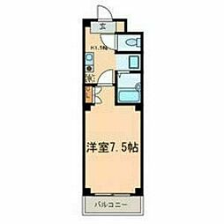 エクセレント栄光 1Kの間取図画像