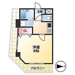 サンドリヨンゴキソ 1Kの間取図画像