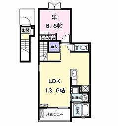 カーサベーネ 1LDKの間取図画像