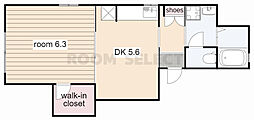 プラチナハウス 1DKの間取図画像