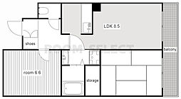 アークヒル 2LDKの間取図画像
