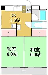 ステラメゾン六番町 2DKの間取図画像