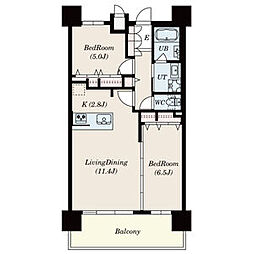 S-RESIDENCE本郷2 2LDKの間取図画像