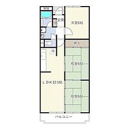 INOVE高畑 3LDKの間取図画像