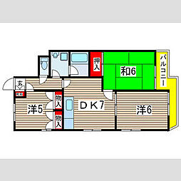 ガーデニア荒畑 3DKの間取図画像