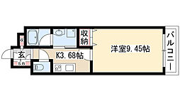 グラン・アベニュー白川公園 1Kの間取図画像
