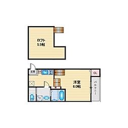 ハーモニーテラスベルクレスト本陣 1SKの間取図画像