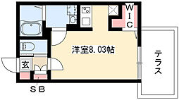 ブランシェ桜山シャンブルー ワンルームの間取図画像