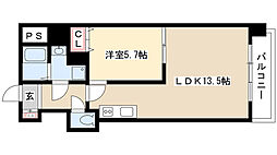 パルクメゾン鶴舞公園 1LDKの間取図画像