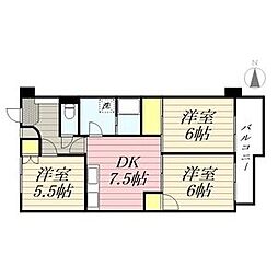 プレアール名古屋供米田 3DKの間取図画像