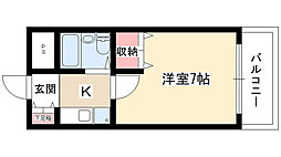 ハーベストヒルズ藤が丘 1Kの間取図画像