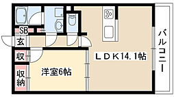 KAMIMAEZURISE 1LDKの間取図画像