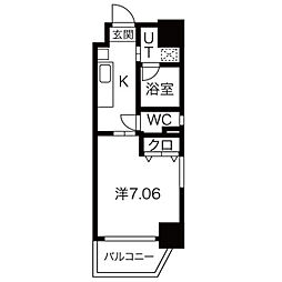 アールズタワー池下西 1Kの間取図画像
