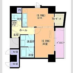 キャナルコート 1DKの間取図画像