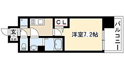 プレサンス上前津グレース 1Kの間取図画像