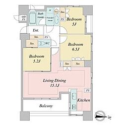 リエトコート丸の内 3LDKの間取図画像