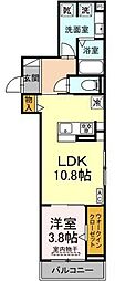 エクラノーブル 1LDKの間取図画像