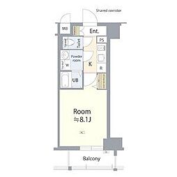 エスリード名古屋東別院 1Kの間取図画像