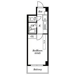WESTIN星ケ丘 1Kの間取図画像