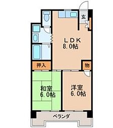 丸の内カジウラ 2LDKの間取図画像